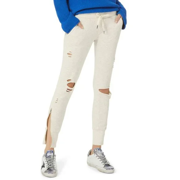 NWT NSF Peyton Ripped Sweatpants Jogger XS Light Grey Distressed Street $228 NEW - Picture 5 of 14